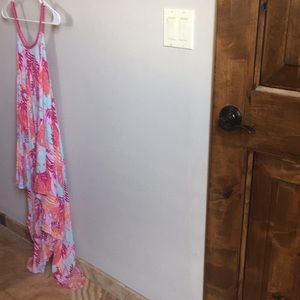Long palm print dress